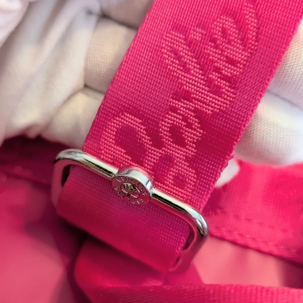 Kipling x Barbie Darlee Backpack Power Pink Transparent w/ Keychain Barbiecore